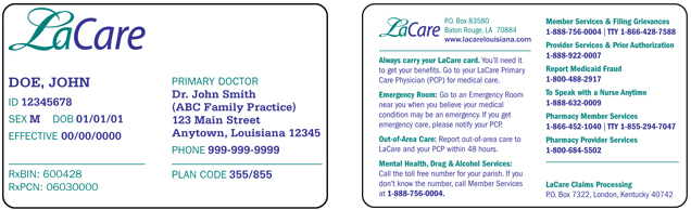 Louisiana Medicaid Card Image – 0